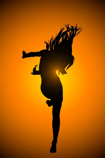 Tančící dívka — Stockový vektor
