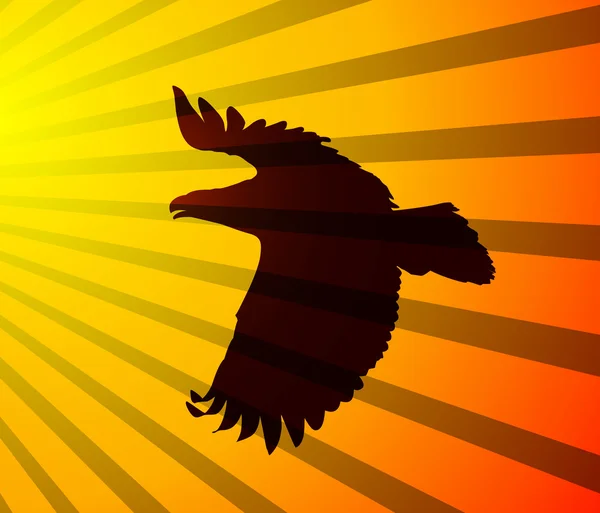Silhouet van een adelaar — Stockvector