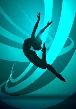 Silhouettes gymnastics clipart