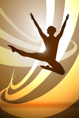 Silhouettes gymnastics clipart