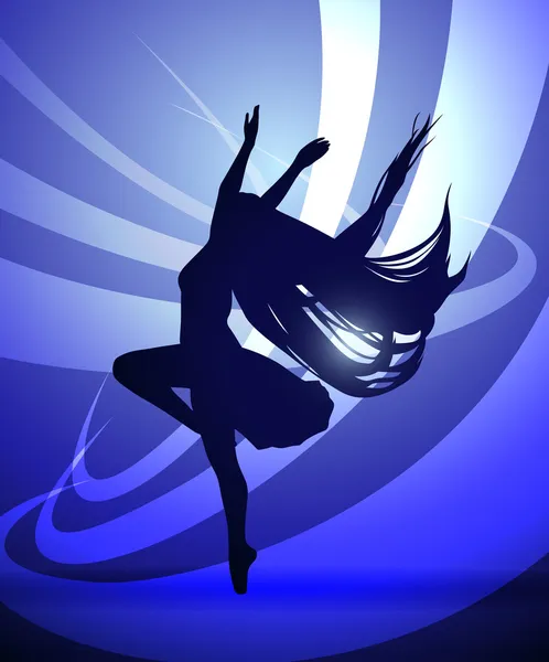 Siluety gymnastika tanečnice — Stockový vektor