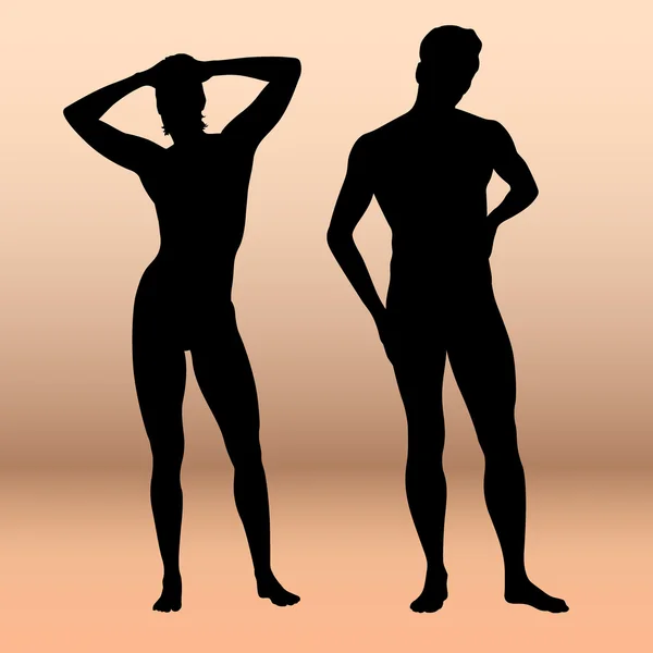 Schwimmer, männlich und weiblich — Stockvektor