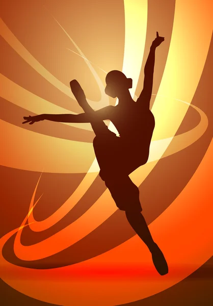 Sylwetka tancerz baleriny — Wektor stockowy