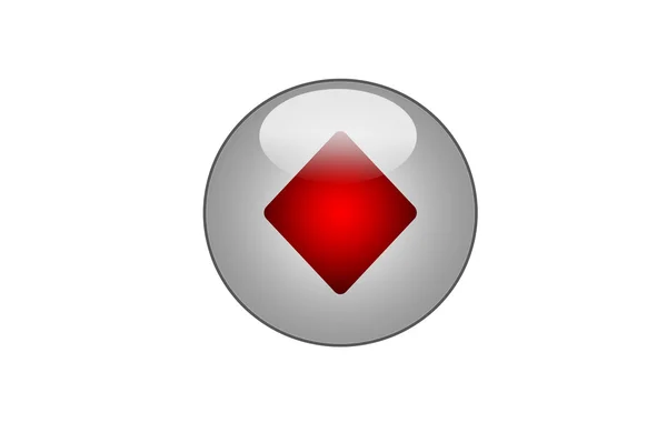 Glossy button-diamond — Stock Photo, Image
