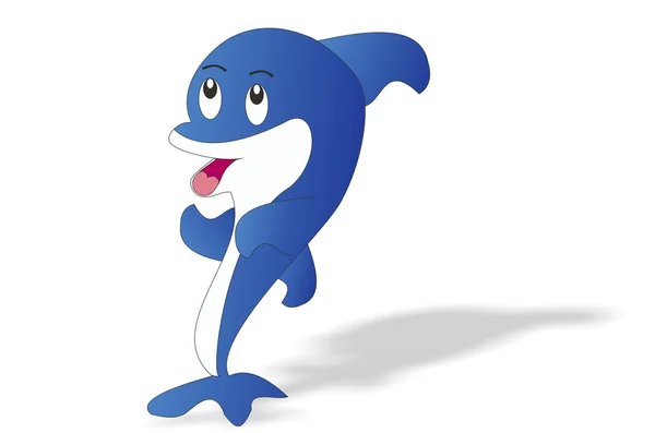 Cartoon standing dolphin — Stock Photo, Image