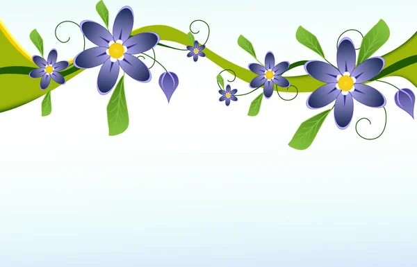 Hafif mavi zemin üzerinde mavi çiçekler — Stok fotoğraf