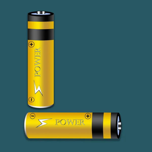 Zwei Batterien auf blauem Hintergrund — Stockfoto