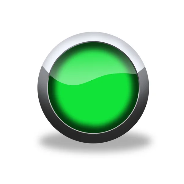 Зеленая кнопка — стоковое фото