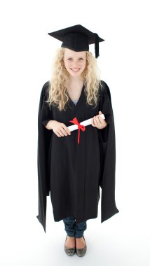 Teenage Girl Celebrating Graduation clipart