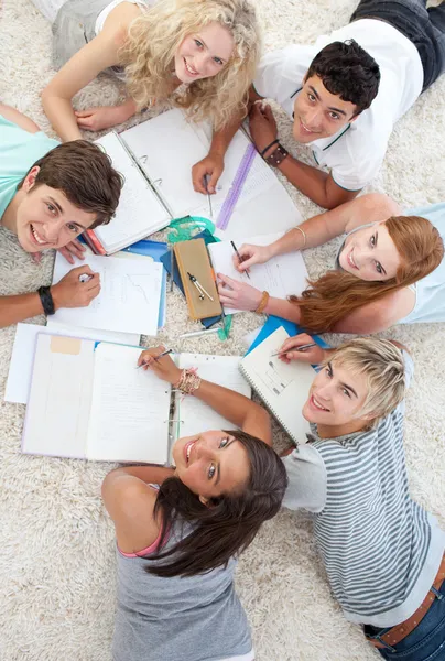 Gruppo di Teenager che studiano insieme — Foto Stock