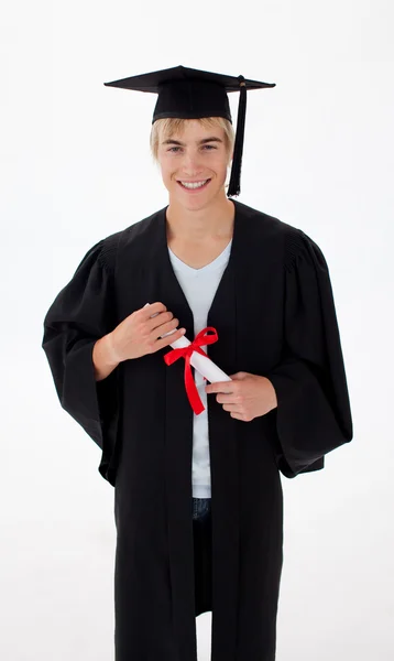 Adolescente chico celebrando la graduación —  Fotos de Stock