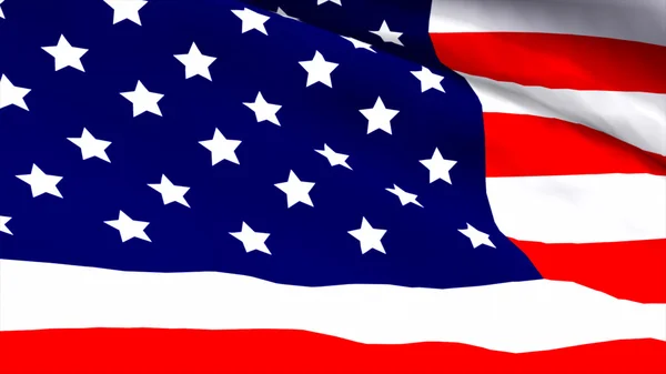 Hochdetaillierte 3D-Darstellung einer amerikanischen Flagge — Stockfoto