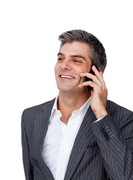 Aantrekkelijke zakenman op telefoon — Stockfoto