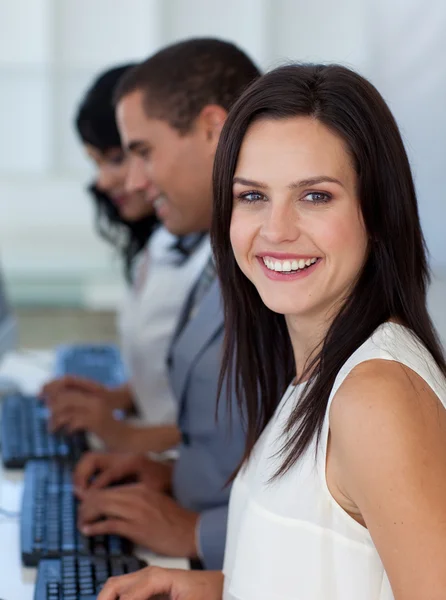 Beautiful businesswoman working in a company — Stock Photo, Image