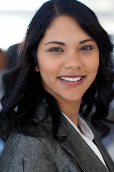 Portrait of ethnic businesswoman in office — Stock Photo, Image