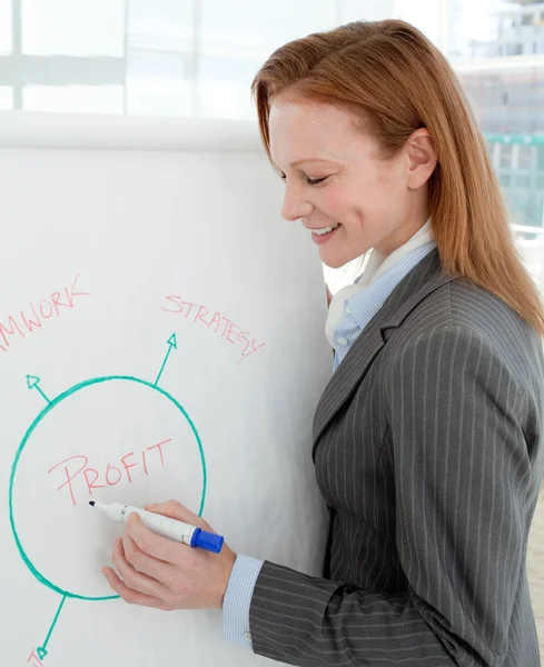 Young businesswoman reporting sales figures — Stock Photo, Image