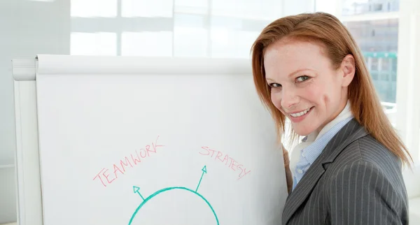 Close-up of a confident manager giving a presentation — Stock Photo, Image