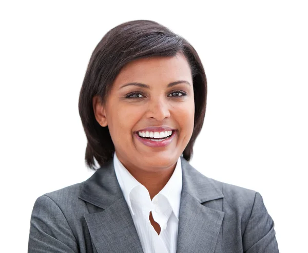 Портрет улыбающейся латинской предпринимательницы — стоковое фото