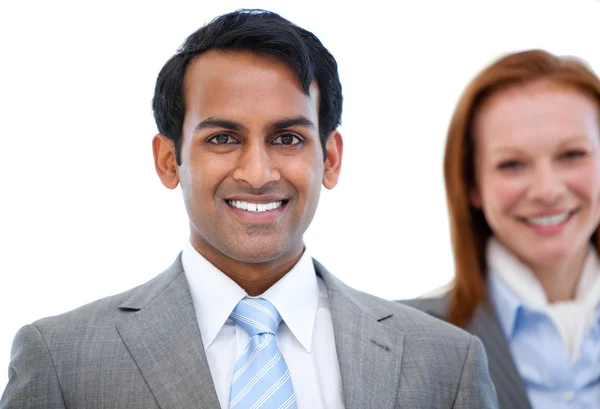 Two charismatic business partners standing — Stock Photo, Image