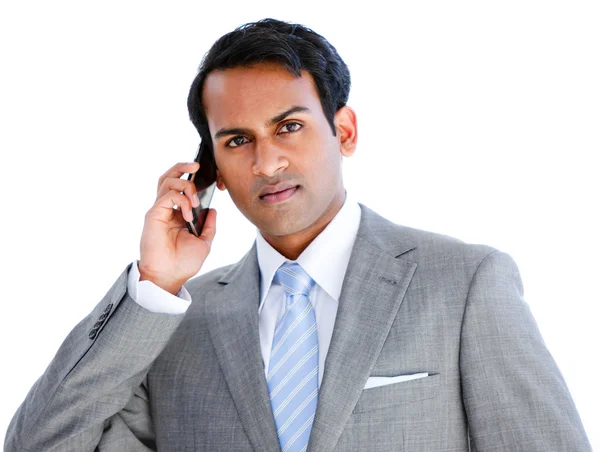 Positive businessman taking a phone call — Stock Photo, Image