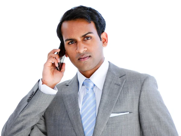 stock image Positive businessman taking a phone call