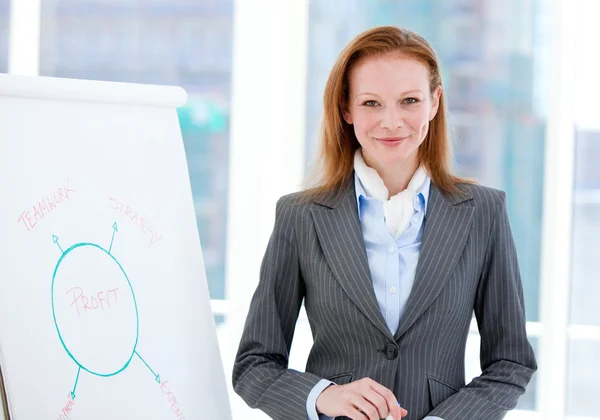 Charismatic businesswoman doing a presentation — Stock Photo, Image