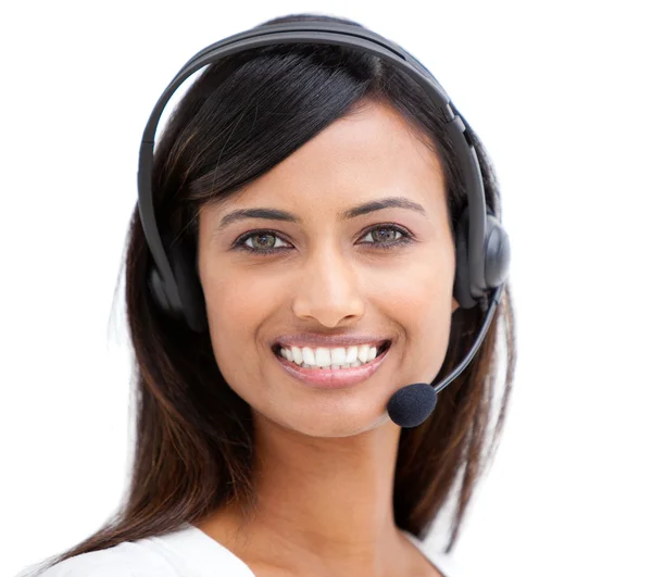 Lächelnder Kundendienstmitarbeiter — Stockfoto