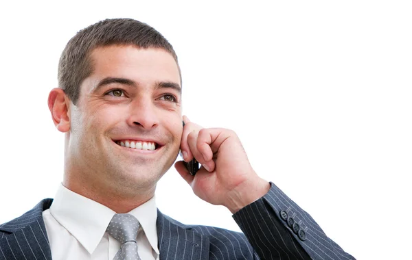 Portrait of a self-assured businessman on phone — Stock Photo, Image