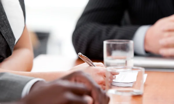 Close-up of international business in a meeting — Stock Photo, Image
