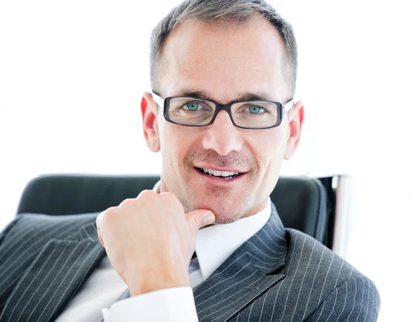 Portrait of a handsome director wearing googles — Stock Photo, Image