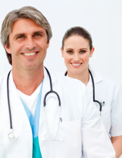 Portrait of two charming doctors — Stock Photo, Image