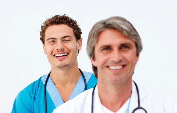 Portrait of two successful doctors — Stock Photo, Image
