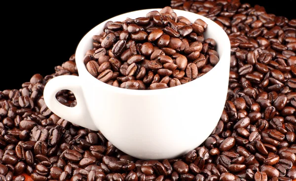 Kaffee am Morgen mit Bohnen — Stockfoto