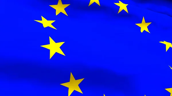 Высоко детализированный 3D-рендеринг флага ЕС — стоковое фото