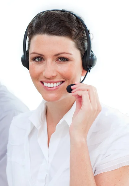 Portrait of a charming customer service agent — Stock Photo, Image