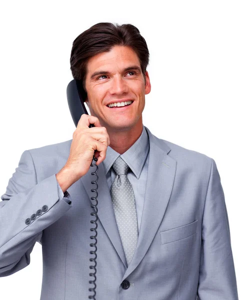 Ung manlig chef på telefon — Stockfoto