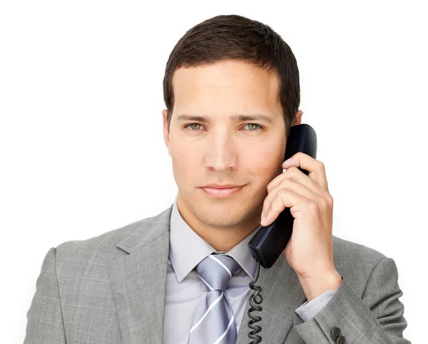 Vackra affärsman på telefon — Stockfoto