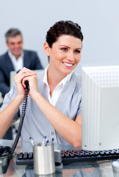 Charming business woman on phone — Stock Photo, Image