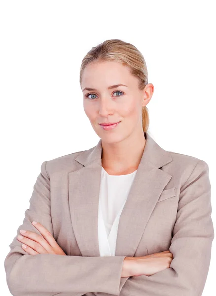 Confident female executive with folded arms — Stock Photo, Image