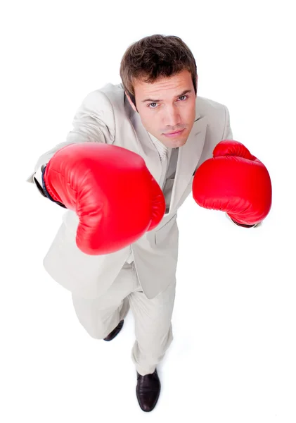 Self-assured attractive businessman beating the competition — Stock Photo, Image