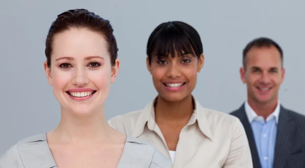 Portrait of smiling multi-ethnic business — Stock Photo, Image