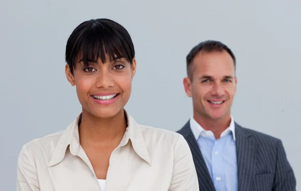Afro-American businesswoman with her manager — Stock Photo, Image