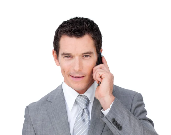 Charismatic businessman on phone — Stock Photo, Image