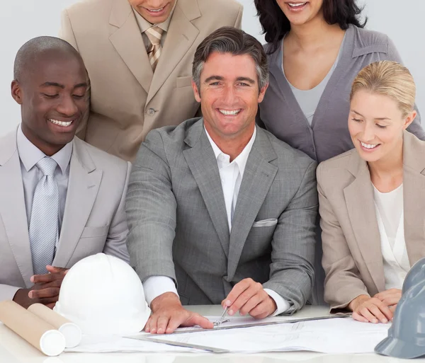 Architectural business team working in the office — Stock Photo, Image