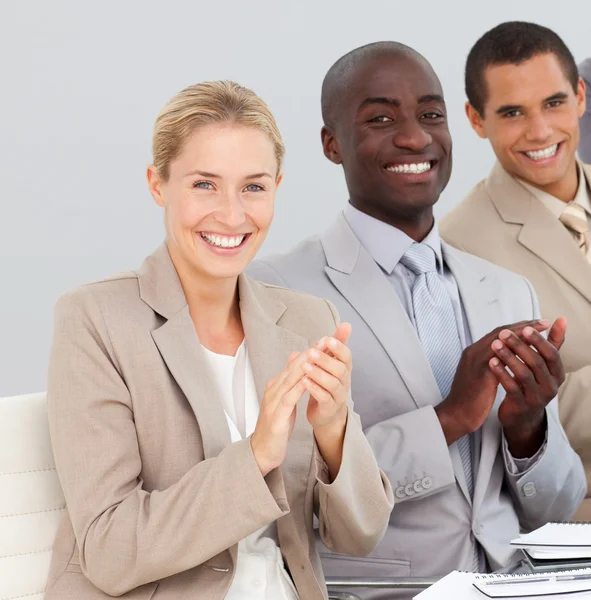 Business clapping at a presentation — Stock Photo, Image