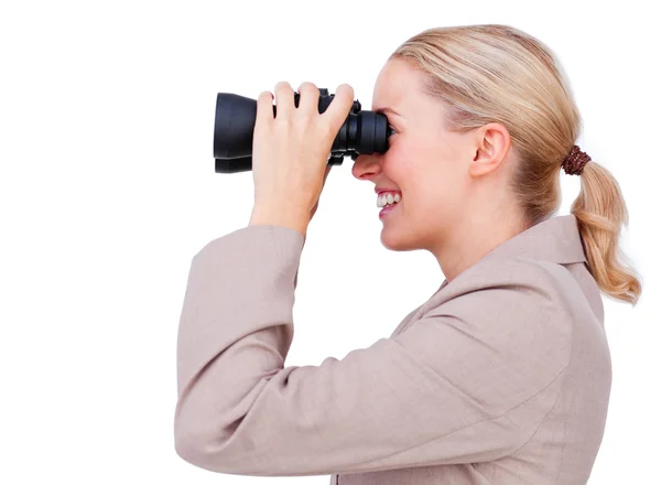Smiling businesswoman looking to the future — Stock Photo, Image