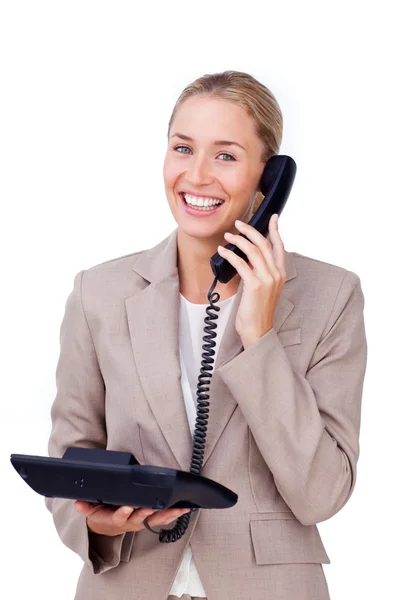Självsäker affärskvinna på telefon — Stockfoto