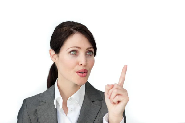 Bright businesswoman giving instructions — Stock Photo, Image