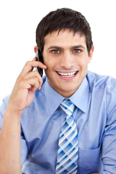 Caucasian businessman on phone — Stock Photo, Image