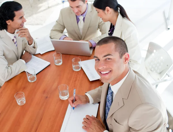 Self-assured business in a meeting — Stock Photo, Image